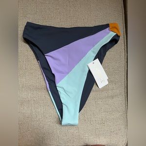 NWT LSPACE luca sunburst bitsy bottom in slate/pool/wisteria size M